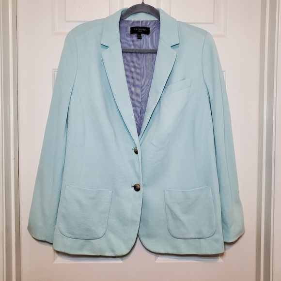 Talbots 2 Button Mint Blazer Sz 12W - Picture 1 of 14